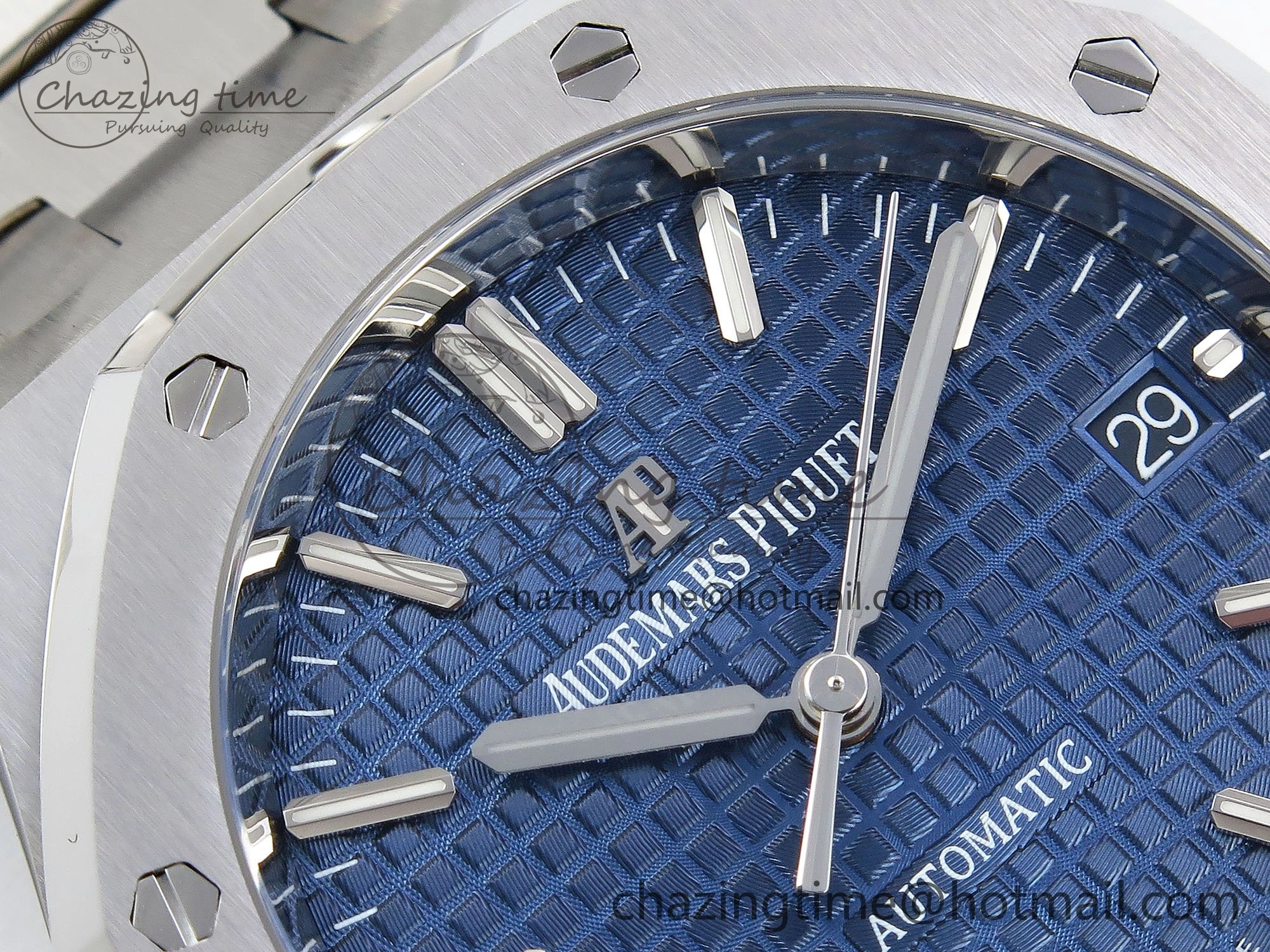 Royal Oak 37mm 15450 SS ZF 1:1 Best Edition Blue Textured Dial on SS Bracelet SA3120 Super Clone