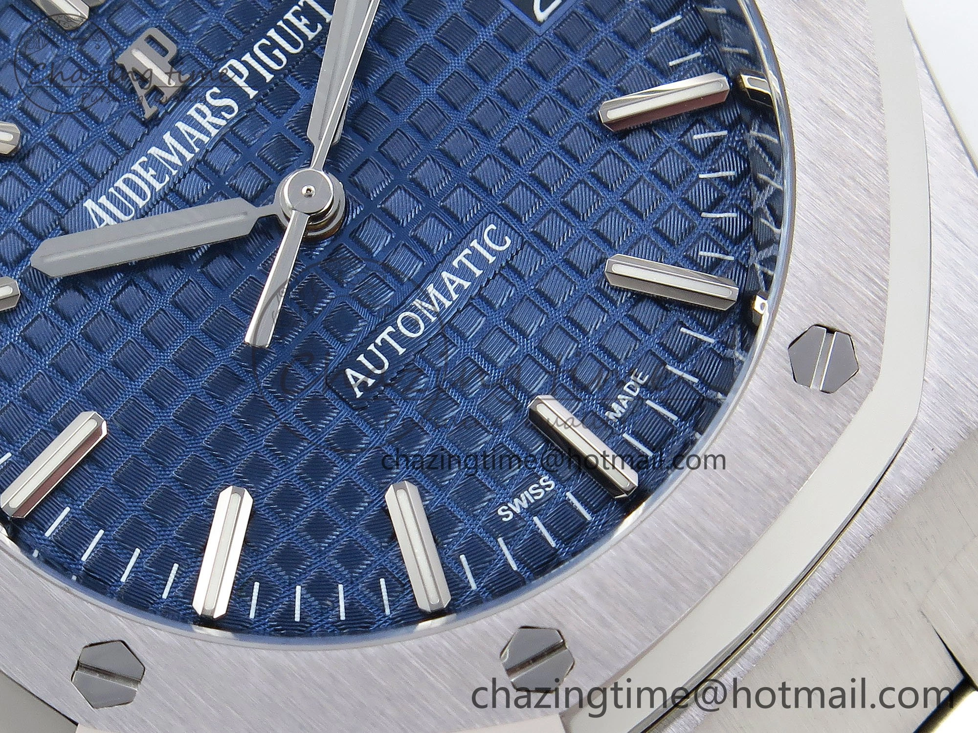 Royal Oak 37mm 15450 SS ZF 1:1 Best Edition Blue Textured Dial on SS Bracelet SA3120 Super Clone
