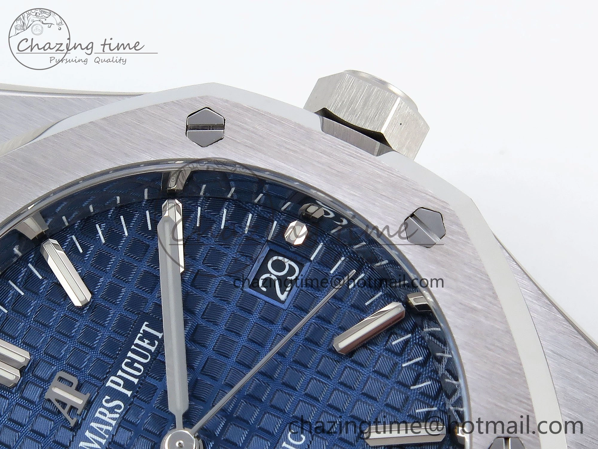Royal Oak 37mm 15450 SS ZF 1:1 Best Edition Blue Textured Dial on SS Bracelet SA3120 Super Clone