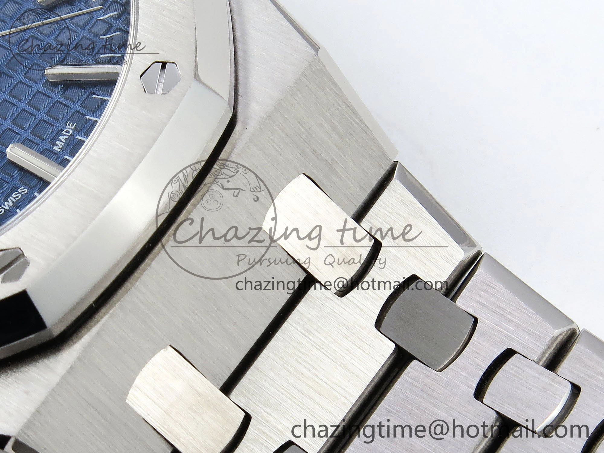 Royal Oak 37mm 15450 SS ZF 1:1 Best Edition Blue Textured Dial on SS Bracelet SA3120 Super Clone