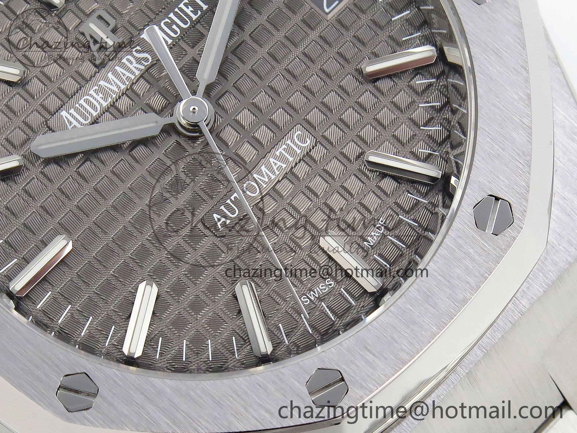 Royal Oak 37mm 15450 SS ZF 1:1 Best Edition Gray Textured Dial on SS Bracelet SA3120 Super Clone