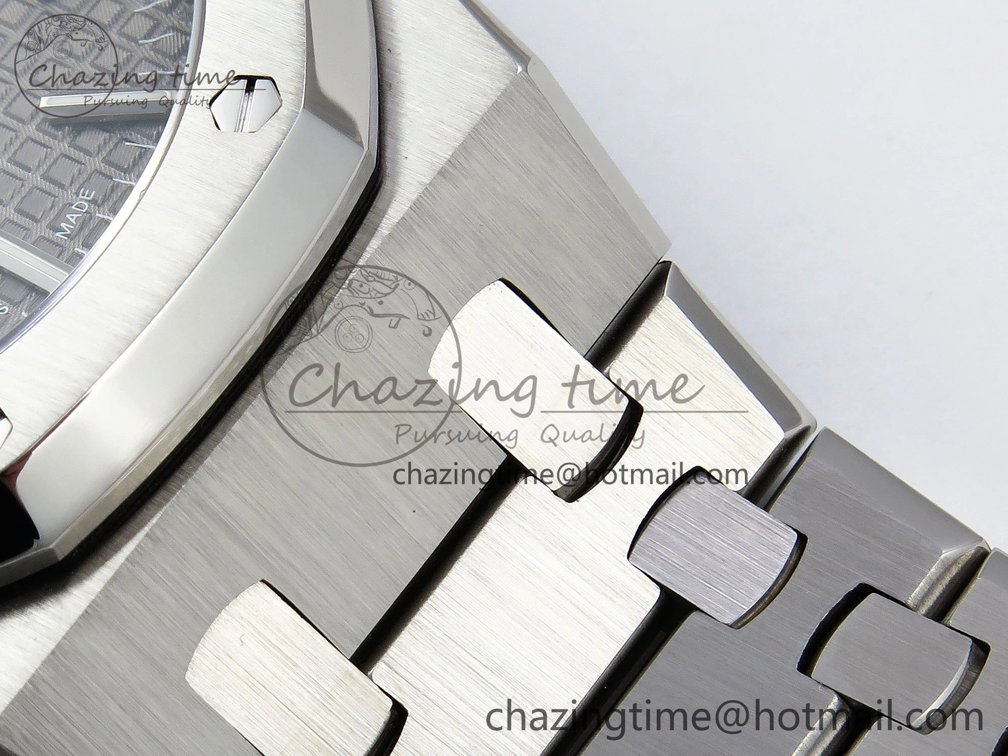 Royal Oak 37mm 15450 SS ZF 1:1 Best Edition Gray Textured Dial on SS Bracelet SA3120 Super Clone