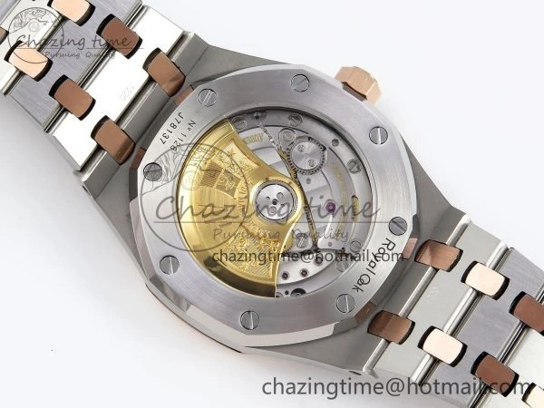 Royal Oak 37mm 15450 SS RG APSF 1:1 Best Edition White Textured Dial on SS RG Bracelet SA3120 Super Clone