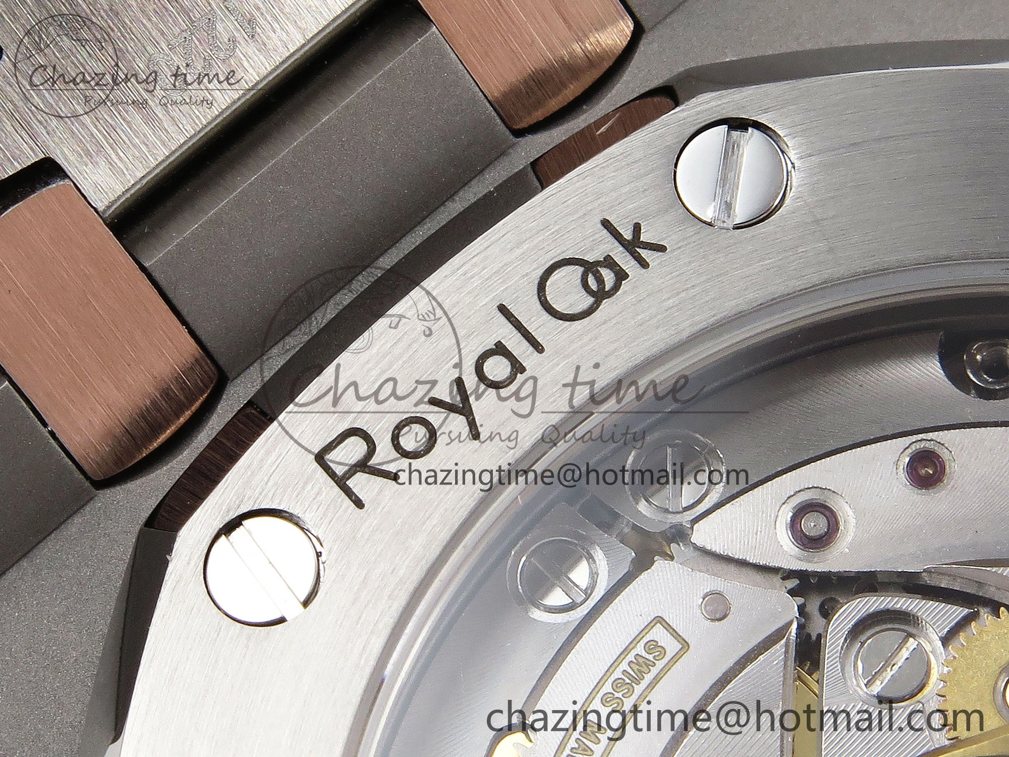Royal Oak 37mm 15450 SS RG APSF 1:1 Best Edition White Textured Dial on SS RG Bracelet SA3120 Super Clone
