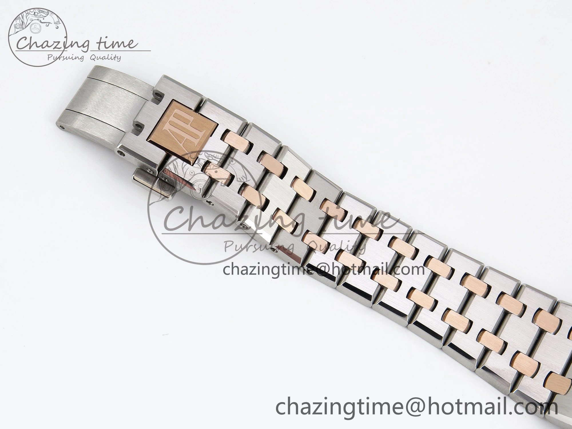 Royal Oak 37mm 15450 SS RG APSF 1:1 Best Edition White Textured Dial on SS RG Bracelet SA3120 Super Clone