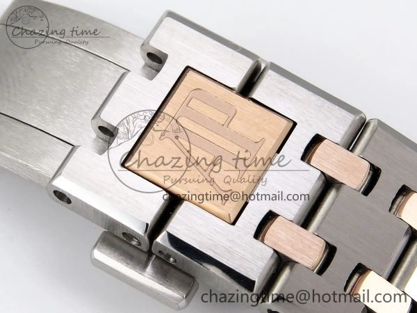 Royal Oak 37mm 15450 SS RG APSF 1:1 Best Edition White Textured Dial on SS RG Bracelet SA3120 Super Clone