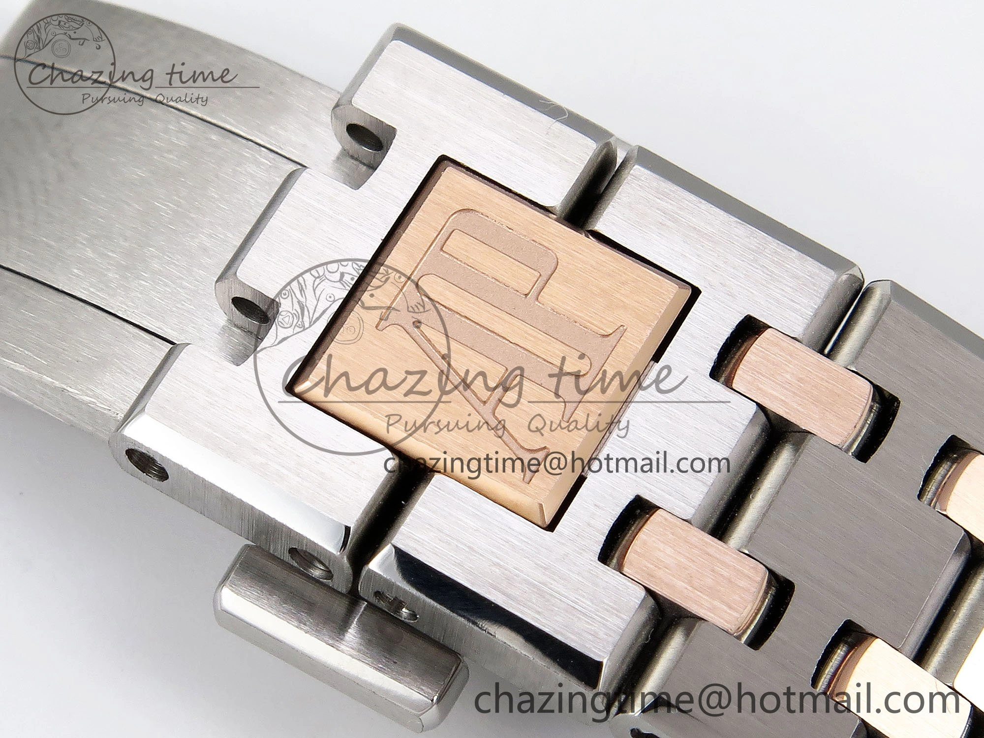 Royal Oak 37mm 15450 SS RG APSF 1:1 Best Edition White Textured Dial on SS RG Bracelet SA3120 Super Clone