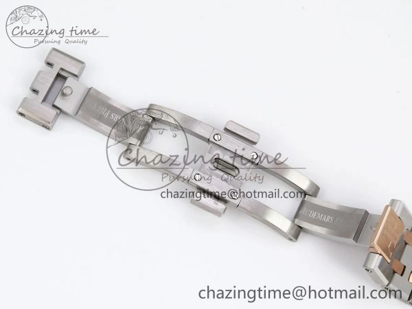 Royal Oak 37mm 15450 SS RG APSF 1:1 Best Edition White Textured Dial on SS RG Bracelet SA3120 Super Clone