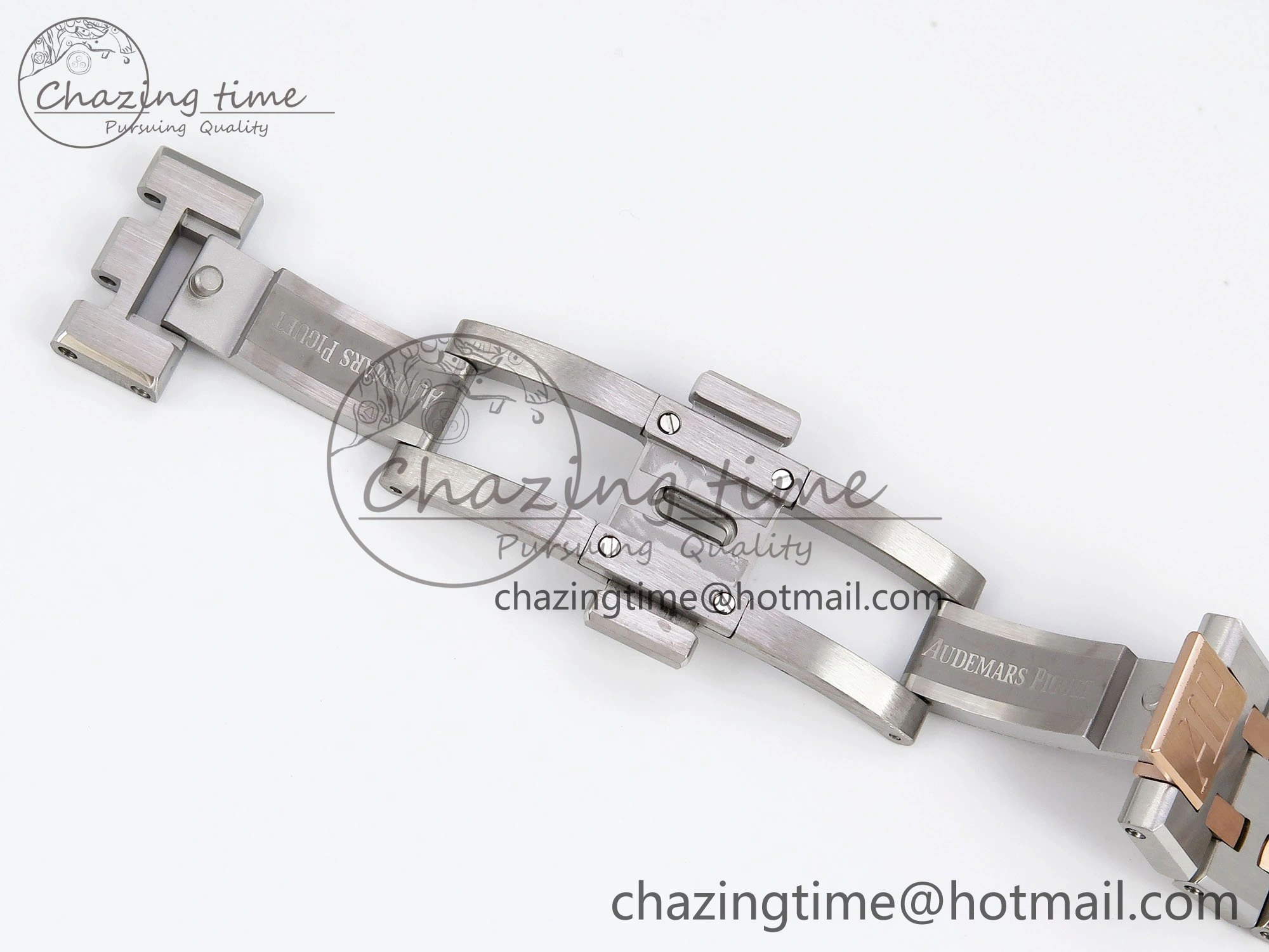 Royal Oak 37mm 15450 SS RG APSF 1:1 Best Edition White Textured Dial on SS RG Bracelet SA3120 Super Clone