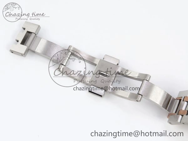 Royal Oak 37mm 15450 SS RG APSF 1:1 Best Edition White Textured Dial on SS RG Bracelet SA3120 Super Clone