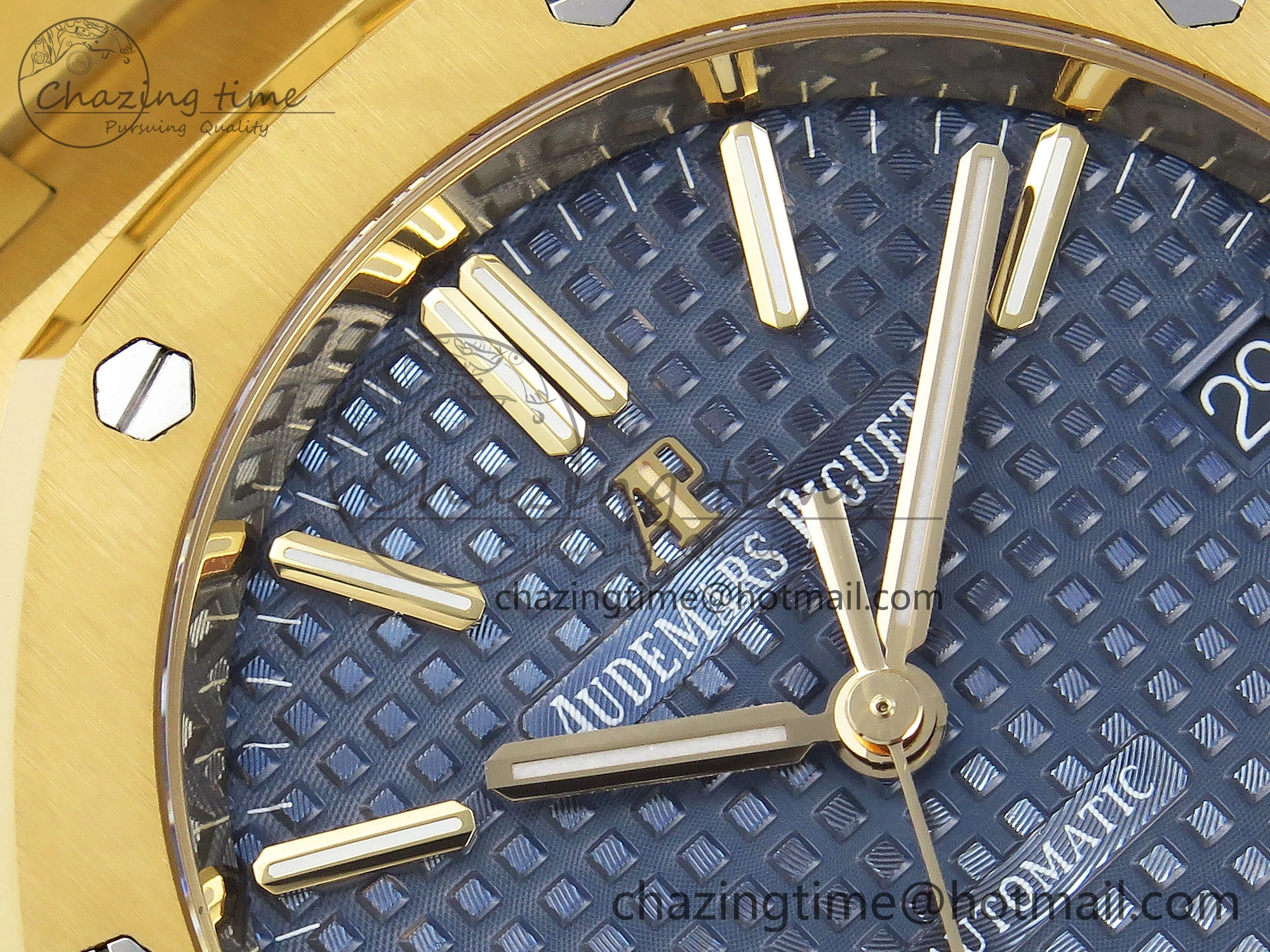 Royal Oak 37mm 15450 YG IPF Best Edition Blue Dial on YG Bracelet SA3120 Super Clone