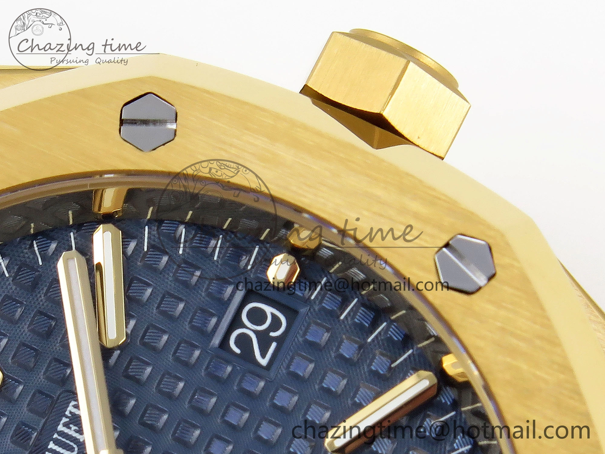 Royal Oak 37mm 15450 YG IPF Best Edition Blue Dial on YG Bracelet SA3120 Super Clone