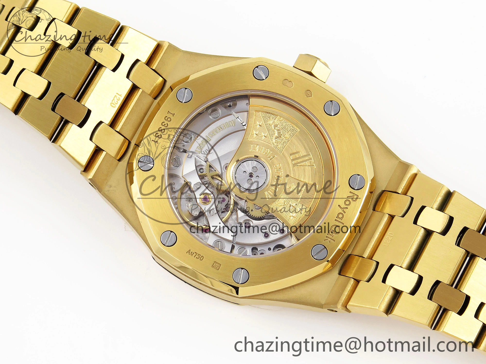 Royal Oak 37mm 15450 YG IPF Best Edition Blue Dial on YG Bracelet SA3120 Super Clone