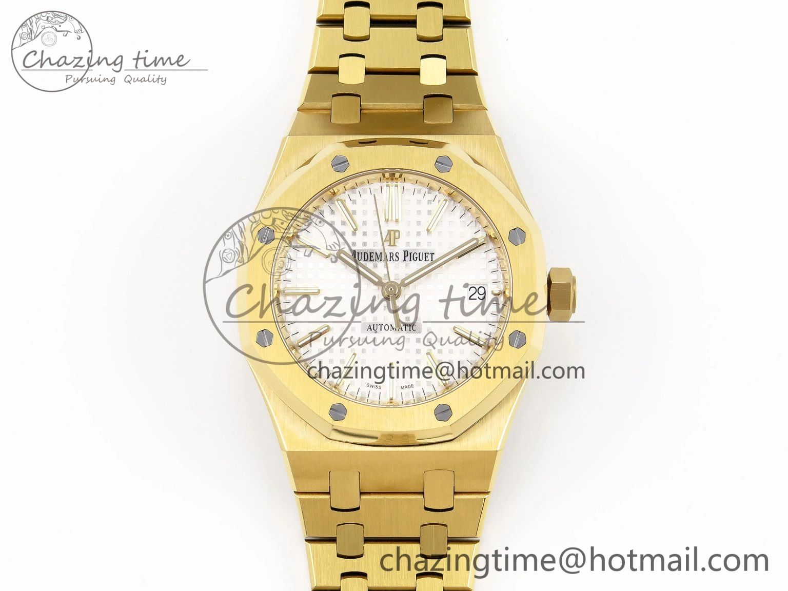 Royal Oak 37mm 15450 YG IPF Best Edition White Dial on YG Bracelet SA3120 Super Clone