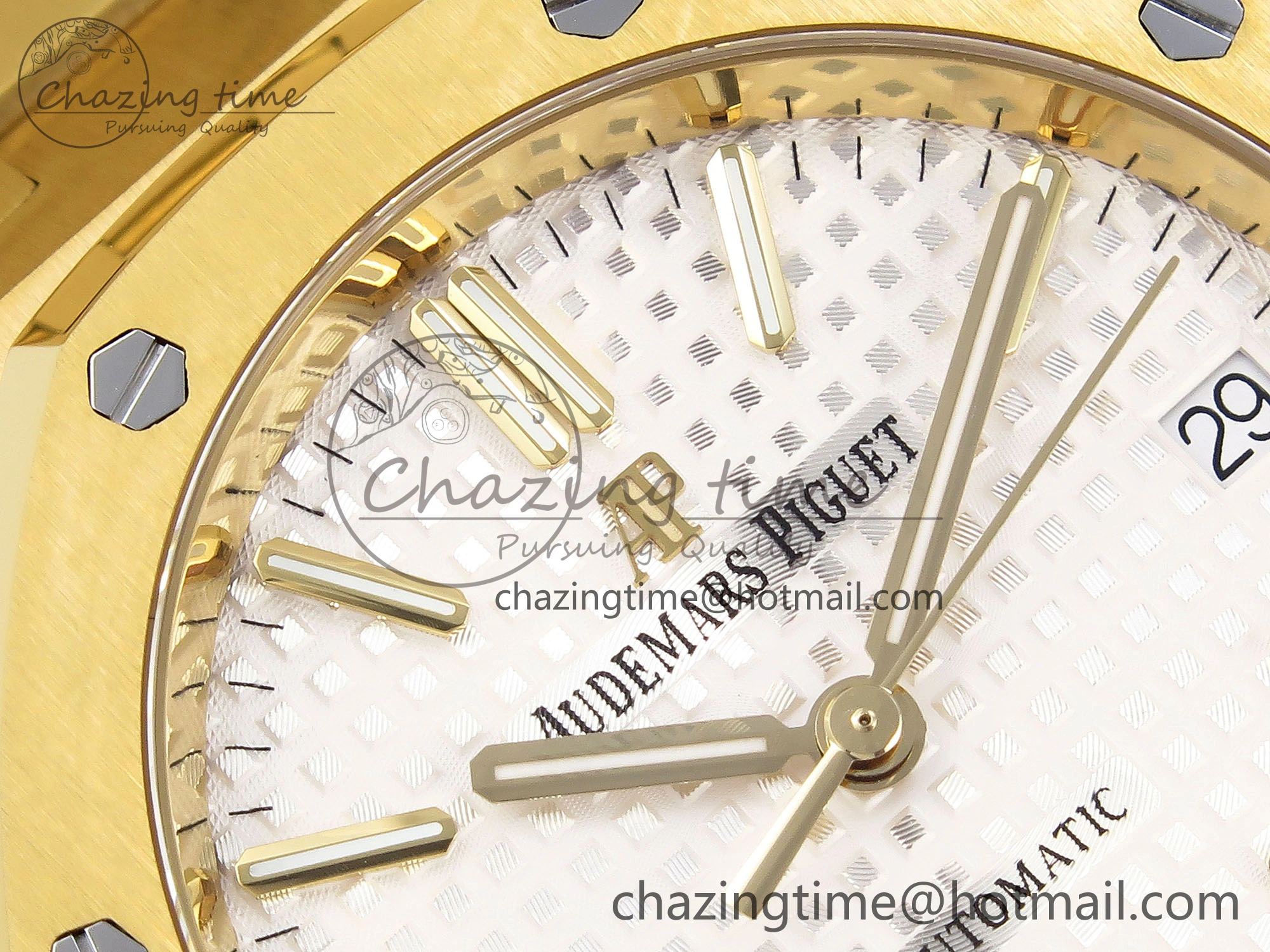 Royal Oak 37mm 15450 YG IPF Best Edition White Dial on YG Bracelet SA3120 Super Clone
