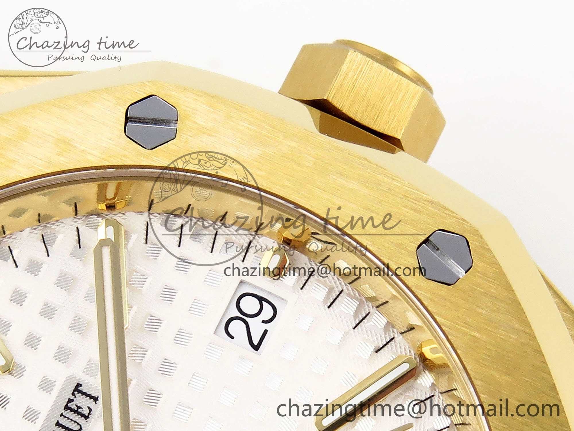 Royal Oak 37mm 15450 YG IPF Best Edition White Dial on YG Bracelet SA3120 Super Clone