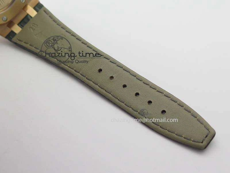 Royal Oak 37mm 15452 RG Full Paved Diamonds JF 1:1 Best Edition Diamonds Dial On Leather Strap A3120