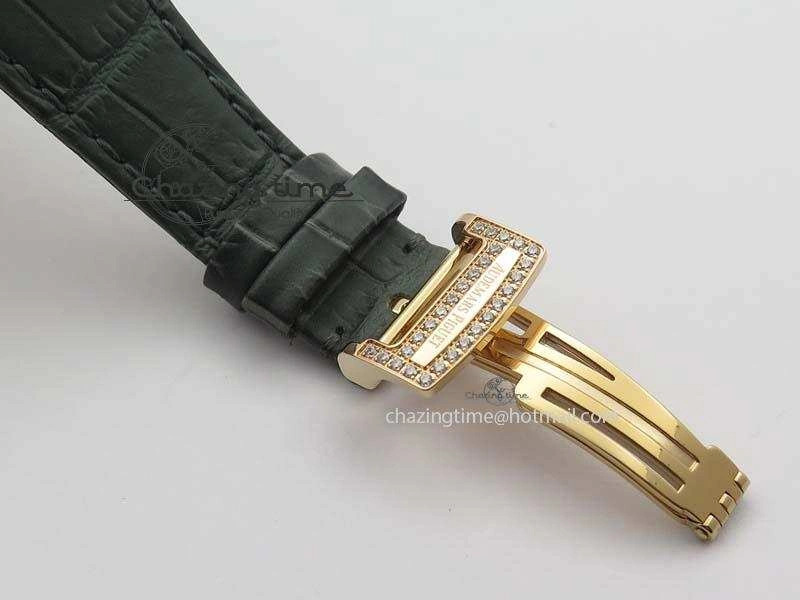 Royal Oak 37mm 15452 RG Full Paved Diamonds JF 1:1 Best Edition Diamonds Dial On Leather Strap A3120
