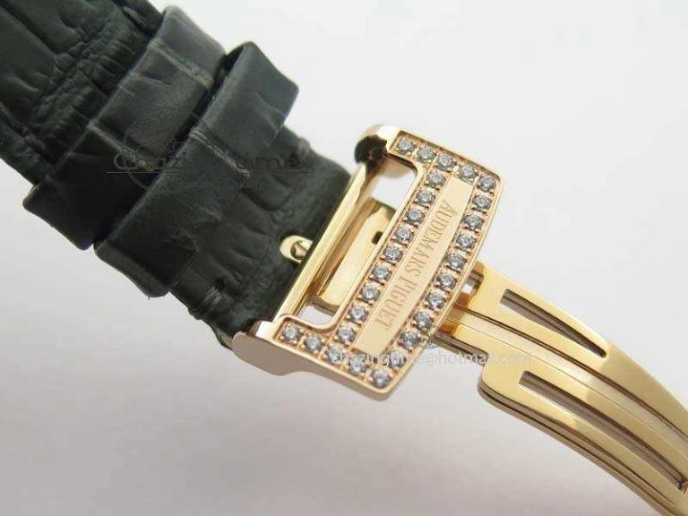 Royal Oak 37mm 15452 RG Full Paved Diamonds JF 1:1 Best Edition Diamonds Dial On Leather Strap A3120