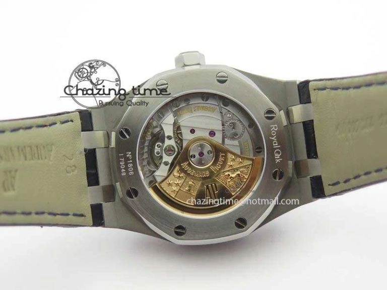 Royal Oak 37mm 15452 SS Full Paved Diamonds JF 1:1 Best Edition Diamonds Dial On Leather Strap A3120