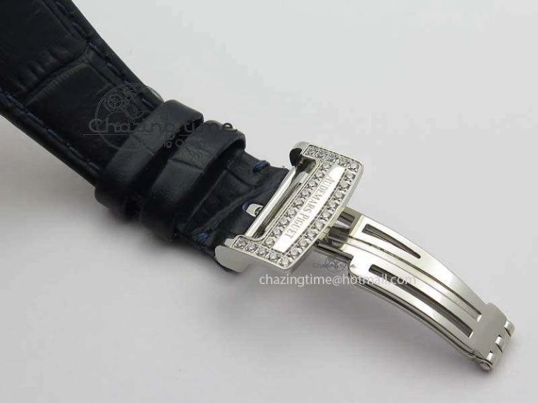 Royal Oak 37mm 15452 SS Full Paved Diamonds JF 1:1 Best Edition Diamonds Dial On Leather Strap A3120