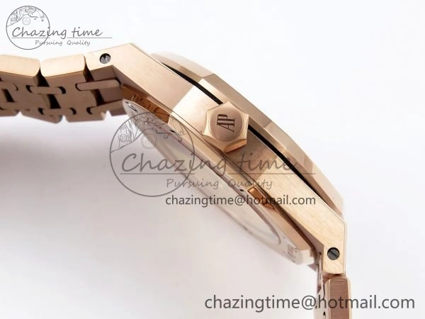 Royal Oak 37mm 15454 Frosted RG APSF 1:1 Best Edition RG Textured Dial on Frosted RG Bracelet SA3120 Super Clone