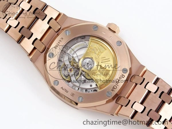 Royal Oak 37mm 15454 Frosted RG APSF 1:1 Best Edition RG Textured Dial on Frosted RG Bracelet SA3120 Super Clone
