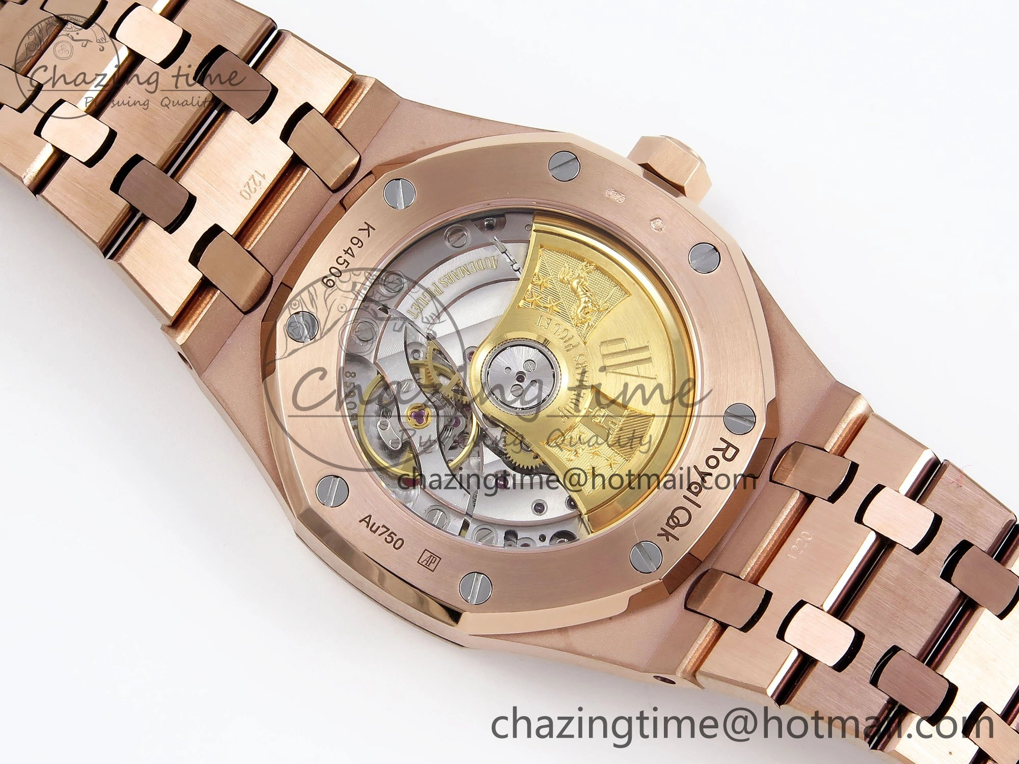 Royal Oak 37mm 15454 Frosted RG APSF 1:1 Best Edition RG Textured Dial on Frosted RG Bracelet SA3120 Super Clone