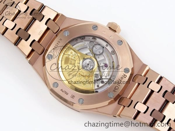 Royal Oak 37mm 15454 Frosted RG APSF 1:1 Best Edition RG Textured Dial on Frosted RG Bracelet SA3120 Super Clone