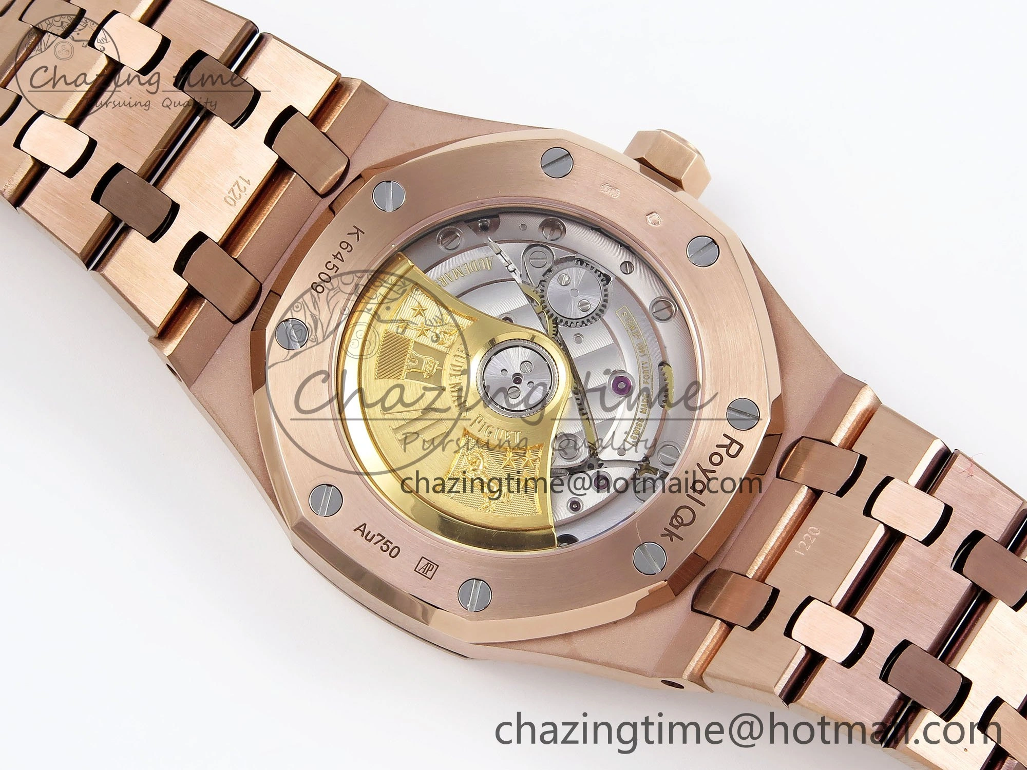 Royal Oak 37mm 15454 Frosted RG APSF 1:1 Best Edition RG Textured Dial on Frosted RG Bracelet SA3120 Super Clone