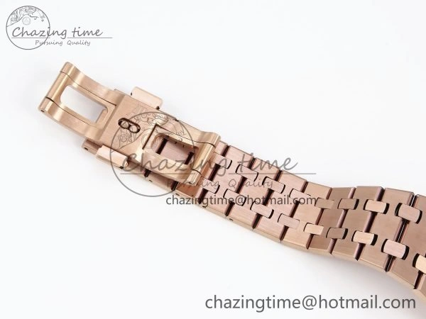 Royal Oak 37mm 15454 Frosted RG APSF 1:1 Best Edition RG Textured Dial on Frosted RG Bracelet SA3120 Super Clone
