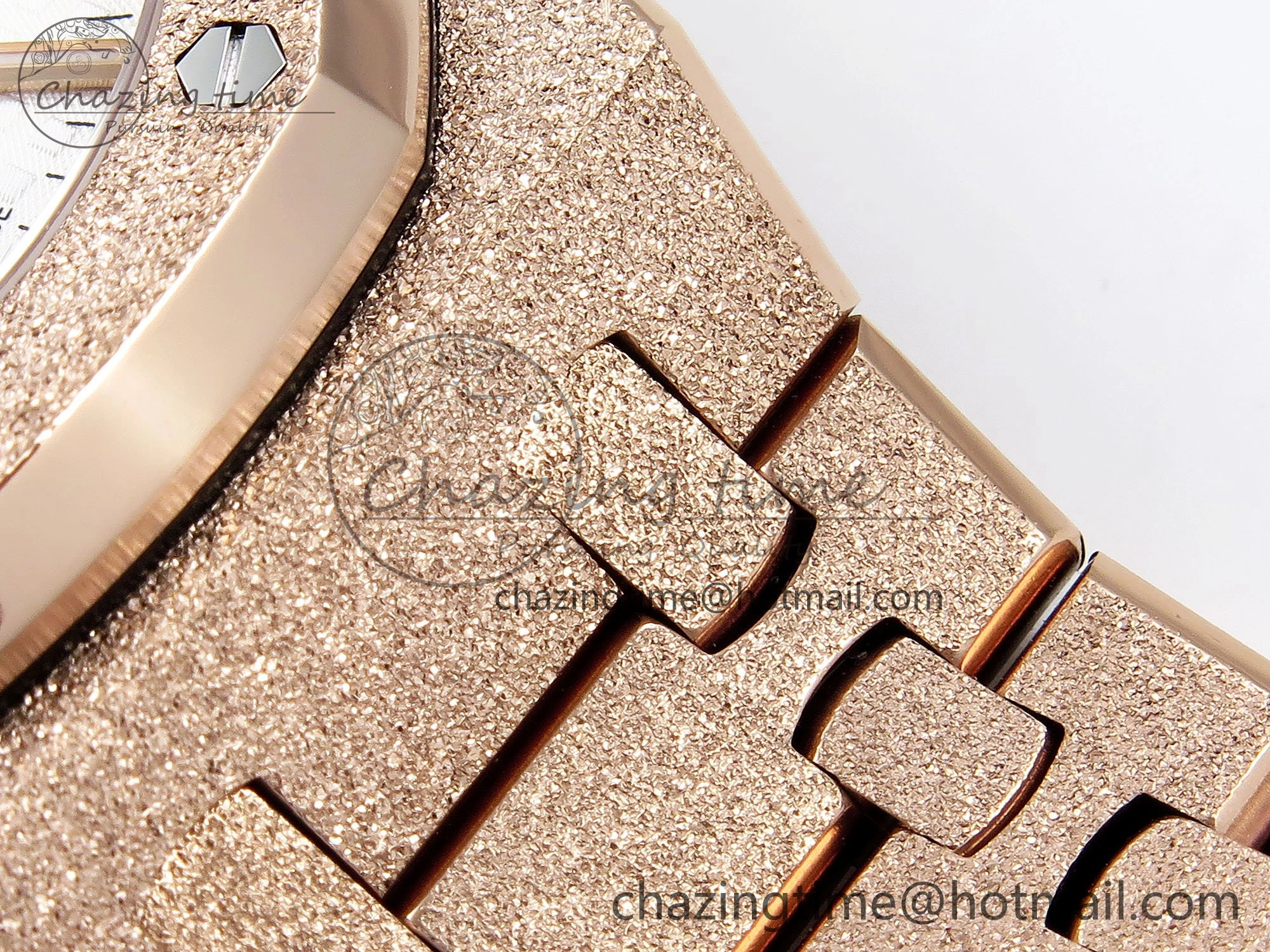 Royal Oak 37mm 15454 Frosted RG APSF 1:1 Best Edition White Textured Dial on Frosted RG Bracelet SA3120 Super Clone