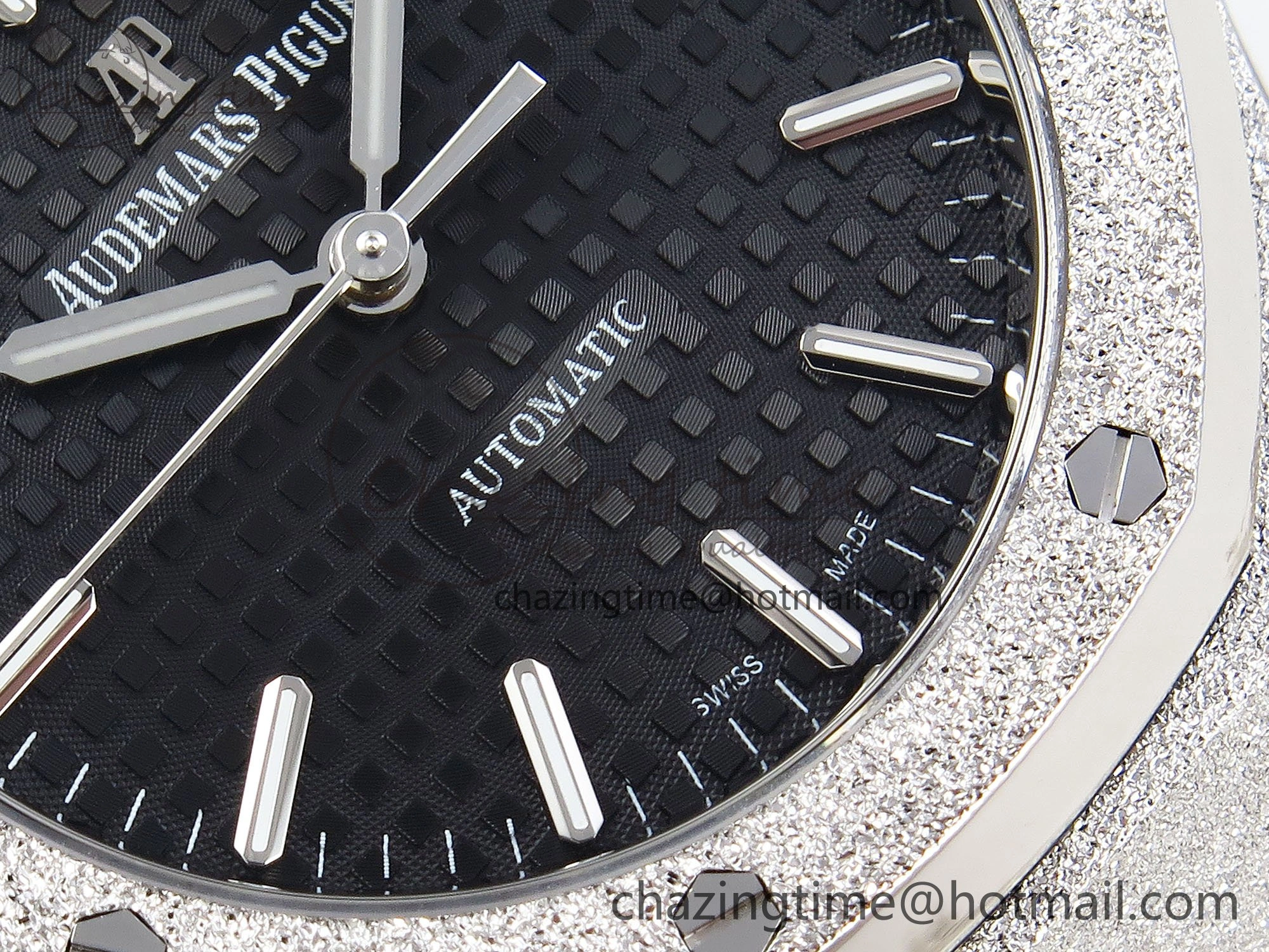 Royal Oak 37mm 15454 Frosted SS APSF 1:1 Best Edition Black Textured Dial on Frosted SS Bracelet SA3120 Super Clone