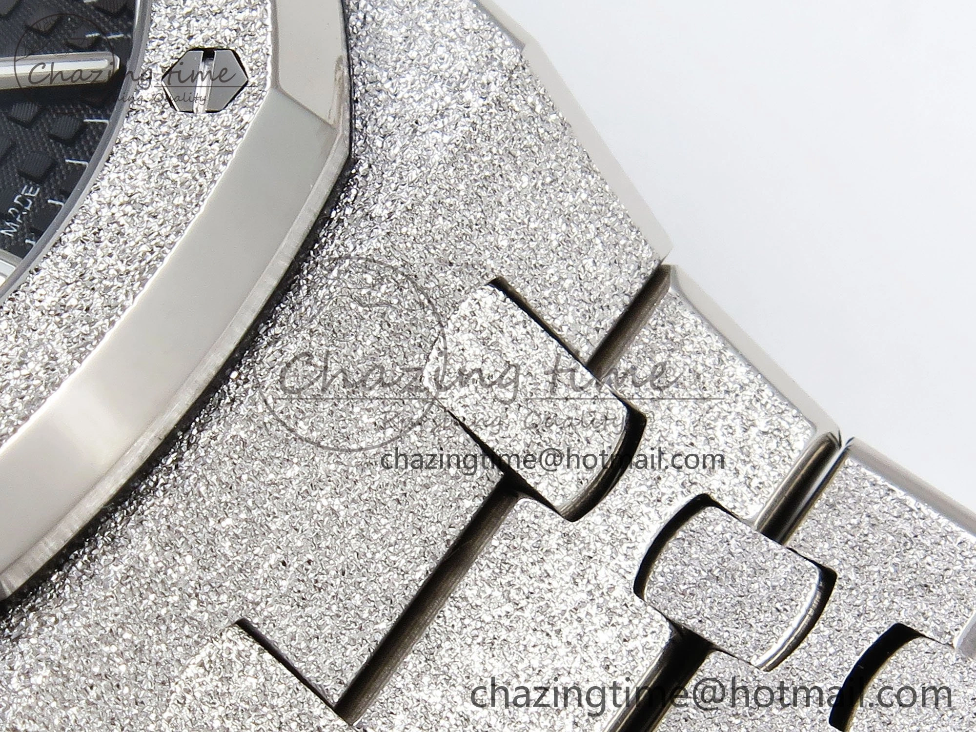 Royal Oak 37mm 15454 Frosted SS APSF 1:1 Best Edition Black Textured Dial on Frosted SS Bracelet SA3120 Super Clone