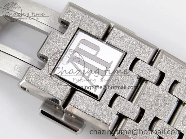 Royal Oak 37mm 15454 Frosted SS APSF 1:1 Best Edition Black Textured Dial on Frosted SS Bracelet SA3120 Super Clone