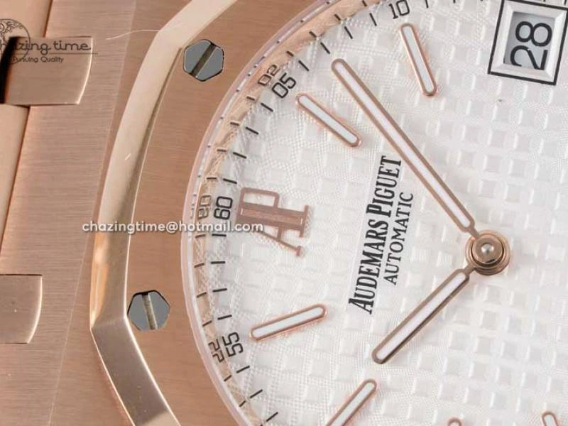 Royal Oak 39mm 15202 RG BF 1:1 Best Edition White Textured Dial on RG Bracelet A2121