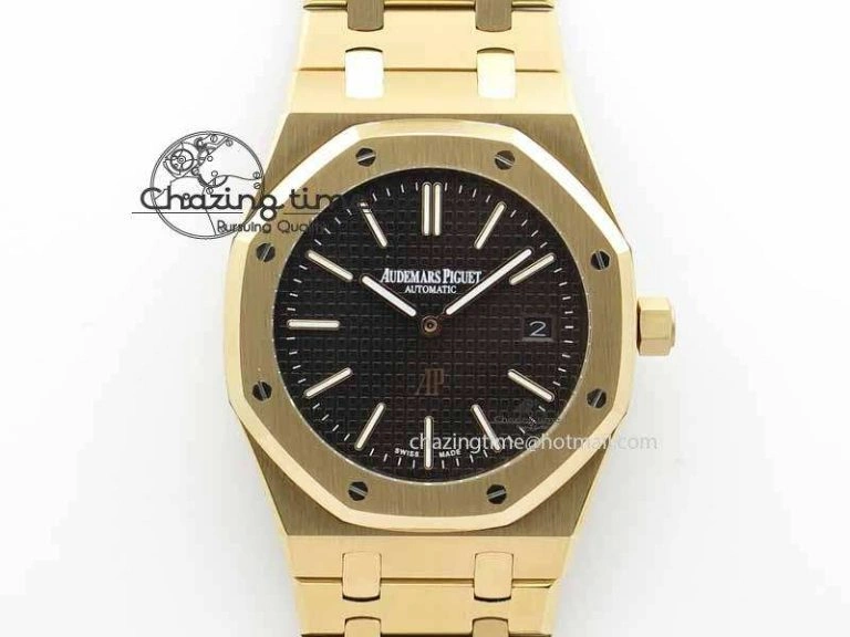 Royal Oak 39mm 15202 RG Black Dial On RG Bracelet MIYOTA9015