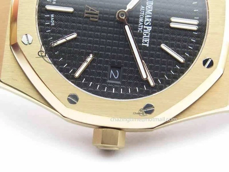Royal Oak 39mm 15202 RG Black Dial On RG Bracelet MIYOTA9015