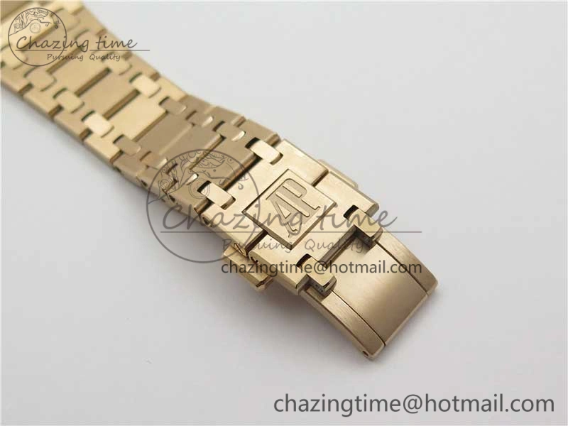 Royal Oak 39mm 15202 RG KZF 1:1 Best Edition Blue Textured Dial on RG Bracelet A2121