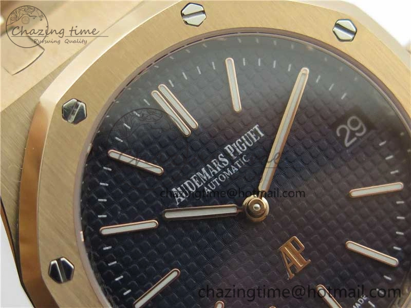 Royal Oak 39mm 15202 RG KZF 1:1 Best Edition Blue Textured Dial on RG Bracelet A2121