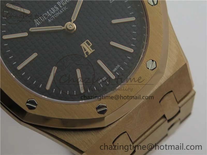 Royal Oak 39mm 15202 RG KZF 1:1 Best Edition Blue Textured Dial on RG Bracelet A2121