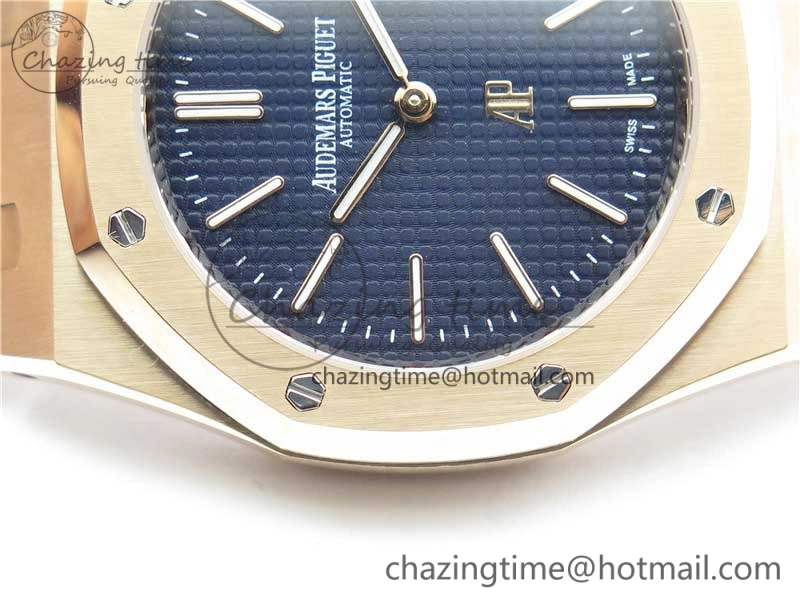 Royal Oak 39mm 15202 RG KZF 1:1 Best Edition Blue Textured Dial on RG Bracelet A2121