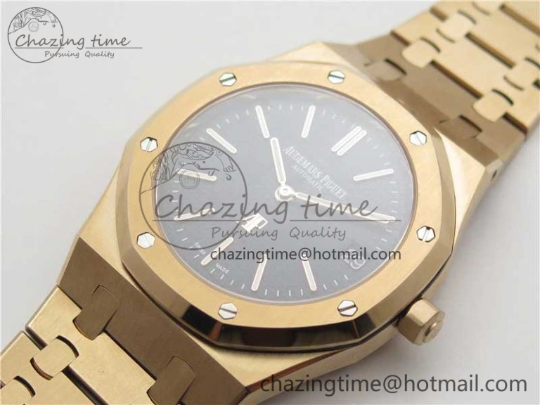 Royal Oak 39mm 15202 RG KZF 1:1 Best Edition Blue Textured Dial on RG Bracelet A2121