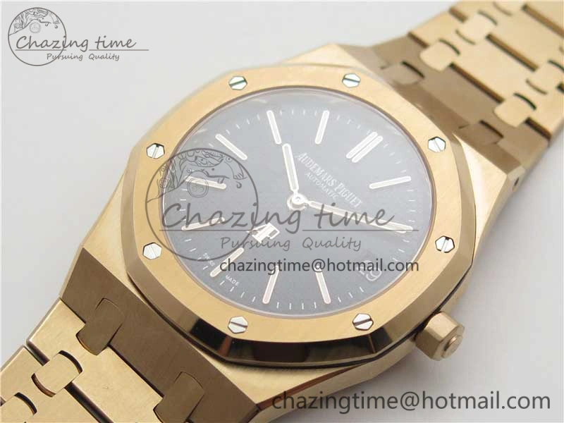 Royal Oak 39mm 15202 RG KZF 1:1 Best Edition Blue Textured Dial on RG Bracelet A2121