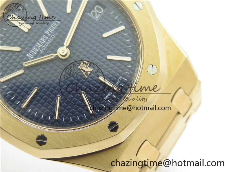 Royal Oak 39mm 15202 RG ZF 1:1 Best Edition Blue Textured Dial on RG Bracelet A2121