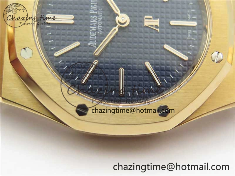 Royal Oak 39mm 15202 RG ZF 1:1 Best Edition Blue Textured Dial on RG Bracelet A2121