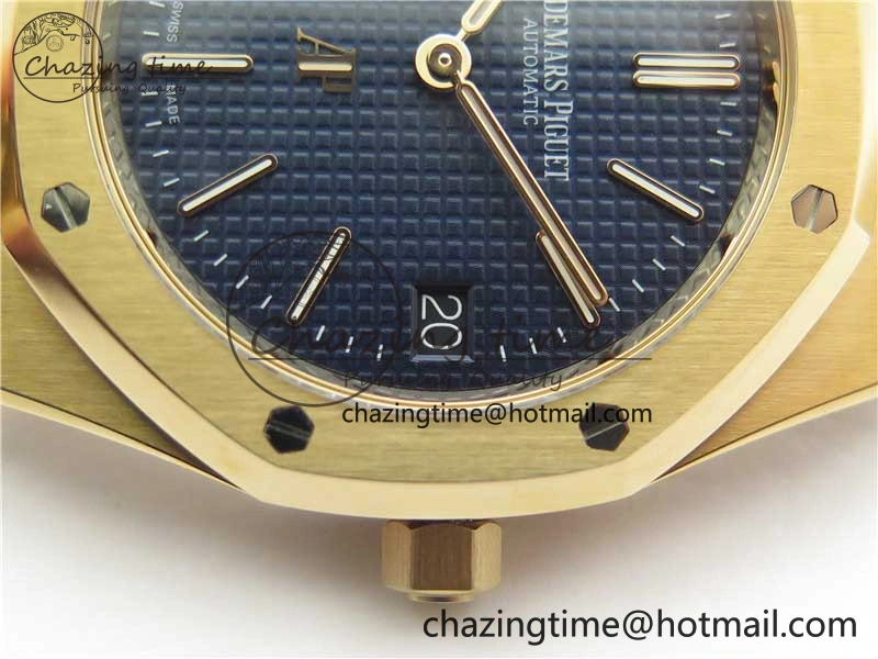 Royal Oak 39mm 15202 RG ZF 1:1 Best Edition Blue Textured Dial on RG Bracelet A2121