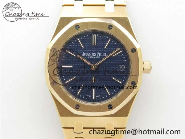 Royal Oak 39mm 15202 RG ZF 1:1 Best Edition Blue Textured Dial on RG Bracelet A2121