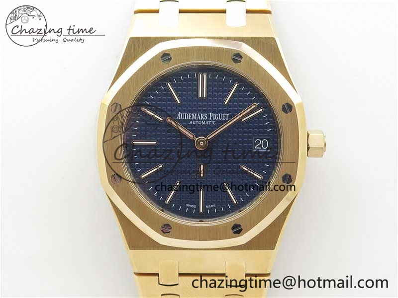 Royal Oak 39mm 15202 RG ZF 1:1 Best Edition Blue Textured Dial on RG Bracelet A2121
