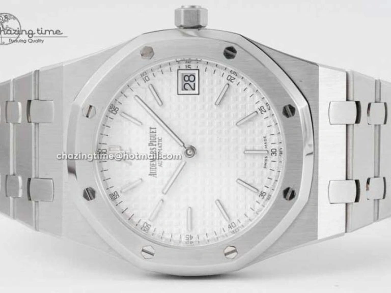 Royal Oak 39mm 15202 SS BF 1:1 Best Edition White Textured Dial on SS Bracelet A2121